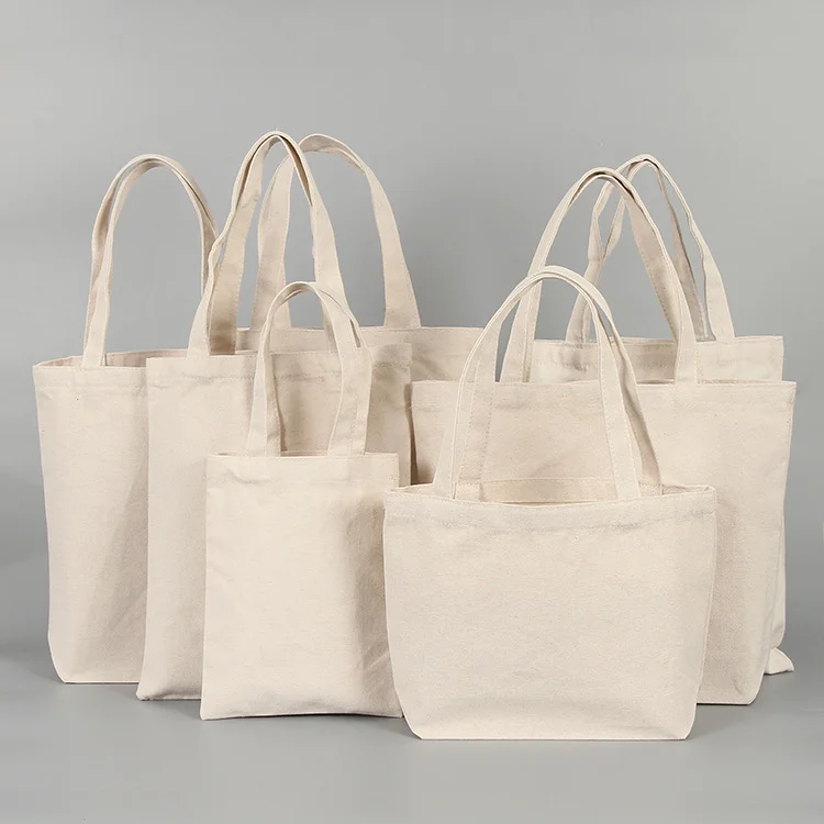 Ready Stock Blank Canvas Student Shopping Cotton Bag