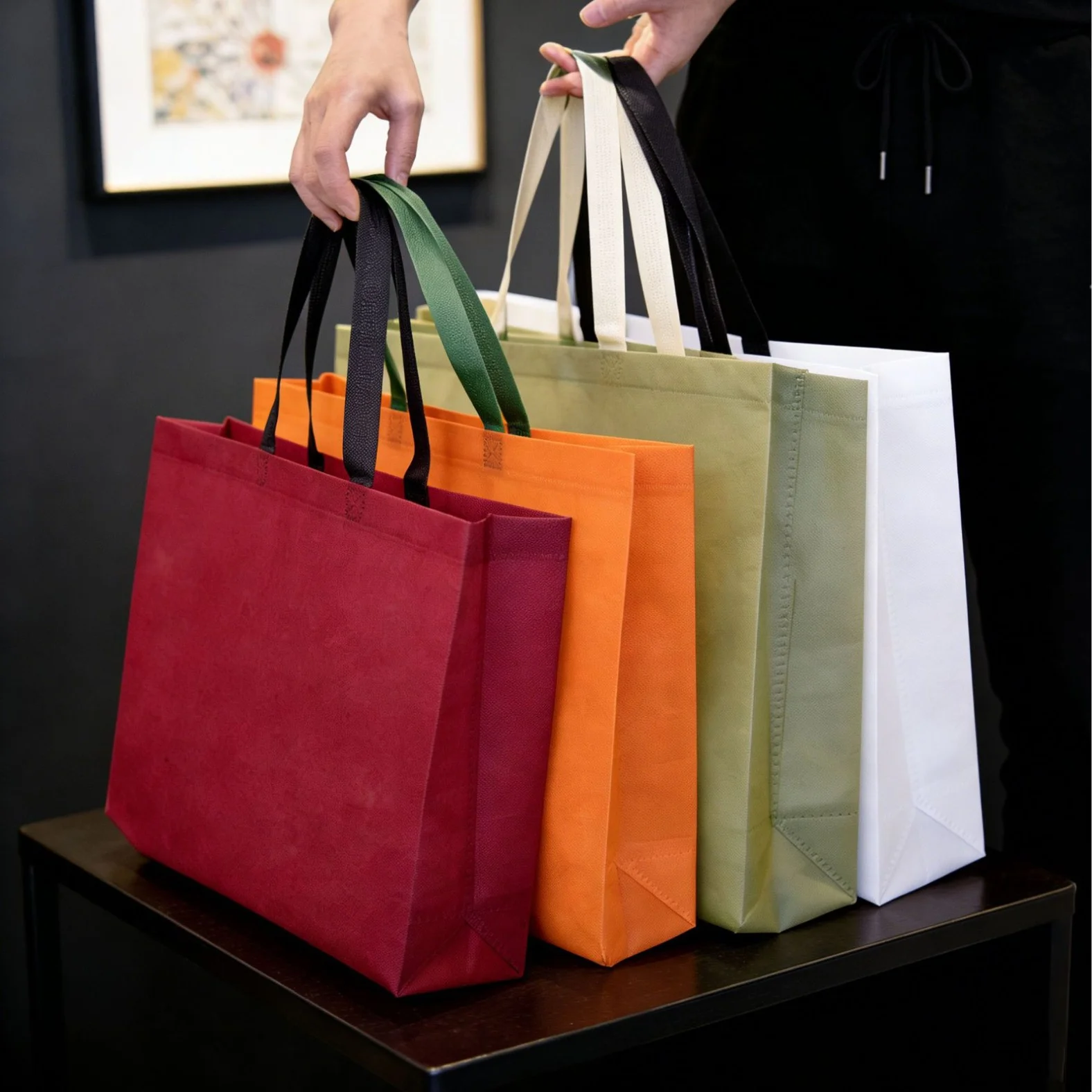 Non-Woven Bag Custom Logo Printed Tote Heavy Duty Shopping